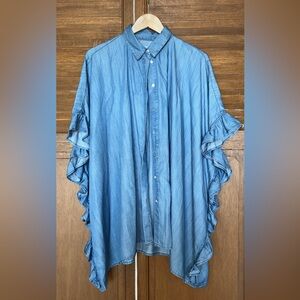 Zara Premium Denim Blue Top